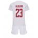 Danmark Pierre-Emile Hojbjerg #23 Barnkläder Borta matchtröja till baby VM 2022 Kortärmad (+ Korta byxor) Billigt